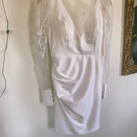 Rime Arodaky inspired /custom mini dress puff sleeve - Picture 5 of 11